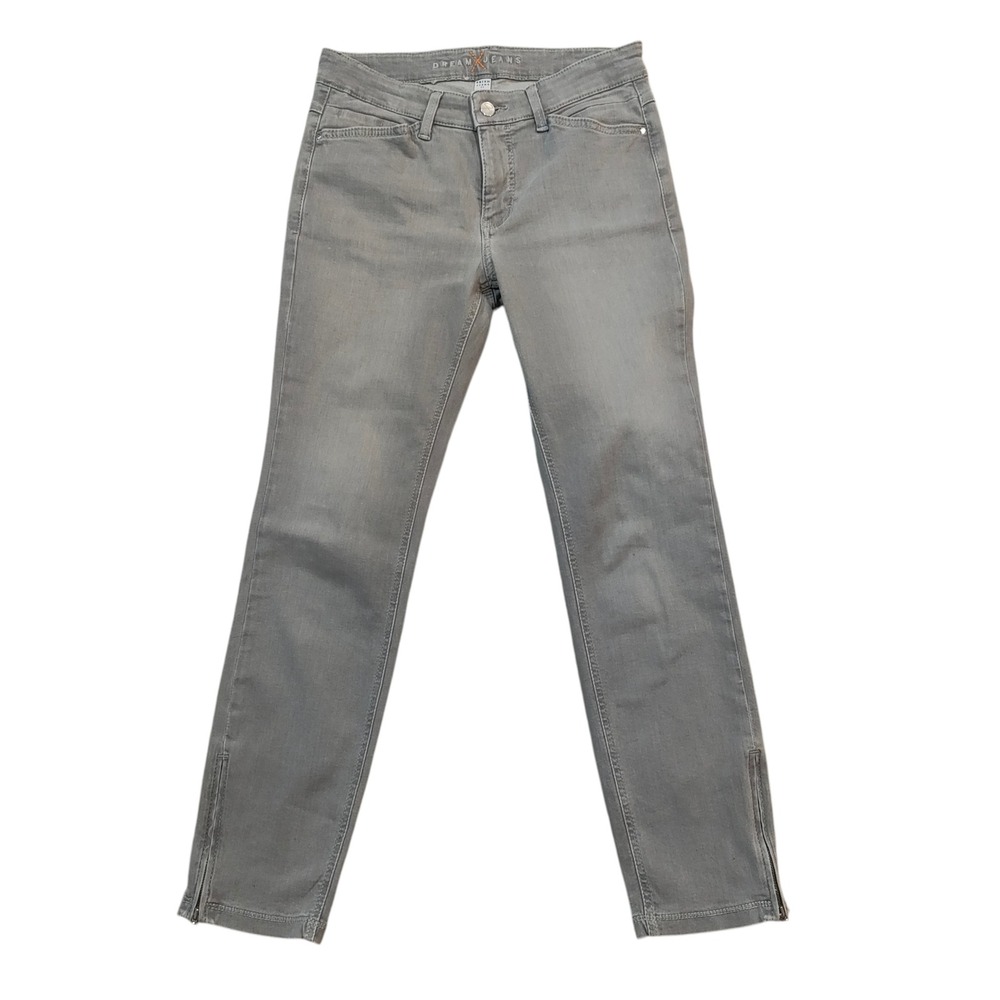 MAC Dream Chic Jeans Gray Ankle Zip Slim Fit Moto Streetwear Sleek Stretch‎ - 27
